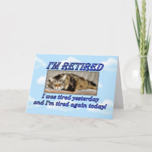 Happy Retirement Leaving work Slapende cat Kaart