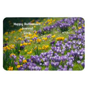 Happy Retirement Love Personalized Crocuses Flower Magneet