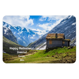 Happy Retirement Love Personalized Mountain Cabin Magneet