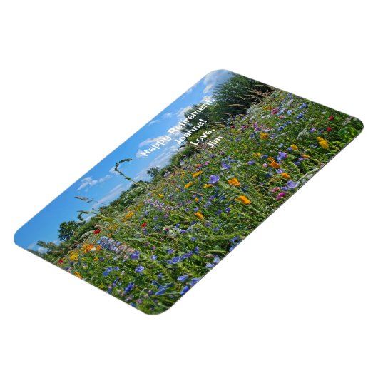Happy Retirement Love Personalized Wildbloemen Magneet (Linkerzijde)
