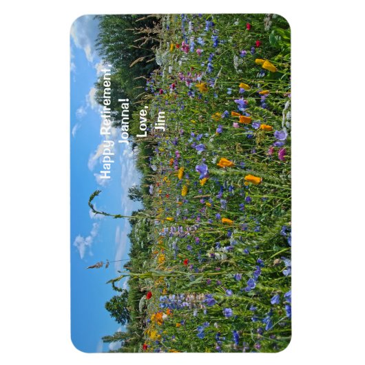 Happy Retirement Love Personalized Wildbloemen Magneet (Verticaal)
