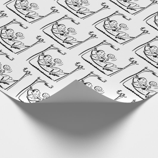 Happy Retirement Man in Hammock Cadeaupapier (Hoek)