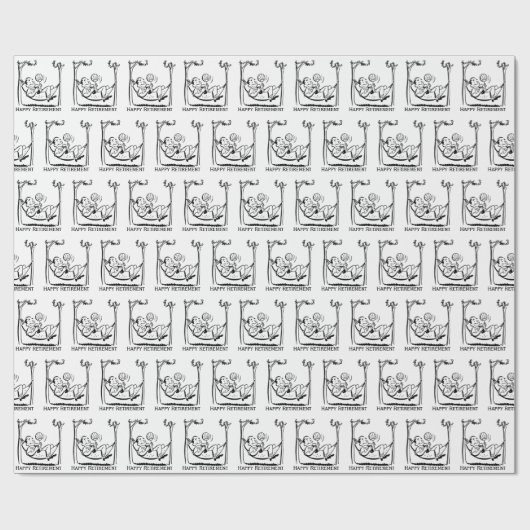 Happy Retirement Man in Hammock Cadeaupapier (Vlak)