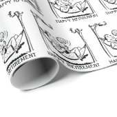 Happy Retirement Man in Hammock Cadeaupapier (Rol Hoek)