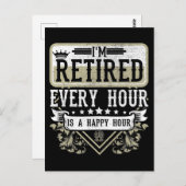 Happy Retirement Mannen Vrouwen Gepensioneerd Mede Briefkaart (Voorkant / Achterkant)