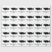 Happy Retirement met een Bass in Silhouette Cadeaupapier (Vlak)