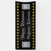 Happy Retirement met gouden sterren en foto's Spandoek (Verticaal)