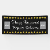Happy Retirement met gouden sterren en foto's Spandoek (Horizontaal)