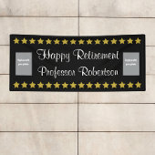 Happy Retirement met gouden sterren en foto's Spandoek