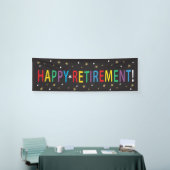 Happy Retirement met sterren en heldere kleuren Spandoek (Beurs)
