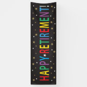 Happy Retirement met sterren en heldere kleuren Spandoek (Verticaal)