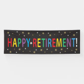 Happy Retirement met sterren en heldere kleuren Spandoek (Horizontaal)