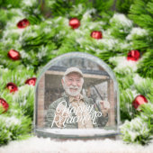 Happy Retirement Modern Script Personalized Photo Sneeuwbol (Kerstmis)