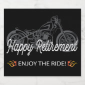Happy Retirement Motorcycle Rider Sparkling Wijnetiket (Enkel label)