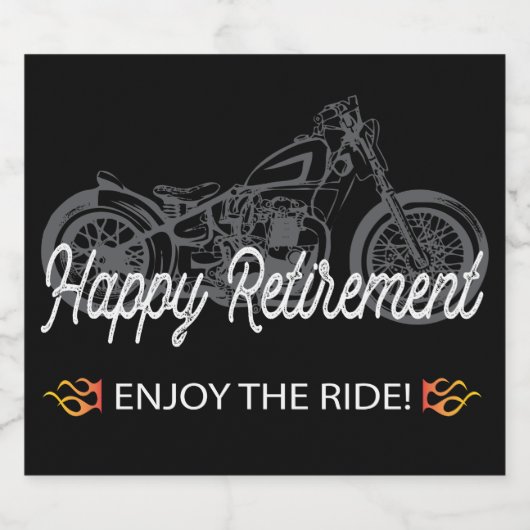 Happy Retirement Motorcycle Rider Sparkling Wijnetiket (Enkel label)