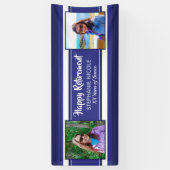 Happy Retirement Nautical Navy Blues Photos Spandoek (Verticaal)