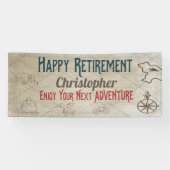 Happy Retirement New Adventure Monogrammed Banner (Horizontaal)