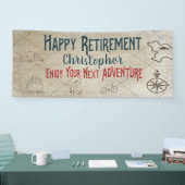 Happy Retirement Nieuwe Adventure Kaart Monogramme Spandoek (Beurs)