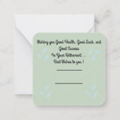 Happy Retirement Notitiekaartje (Achterkant)