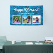 Happy Retirement Ocean Blue Multiple Photos Spandoek (Beurs)