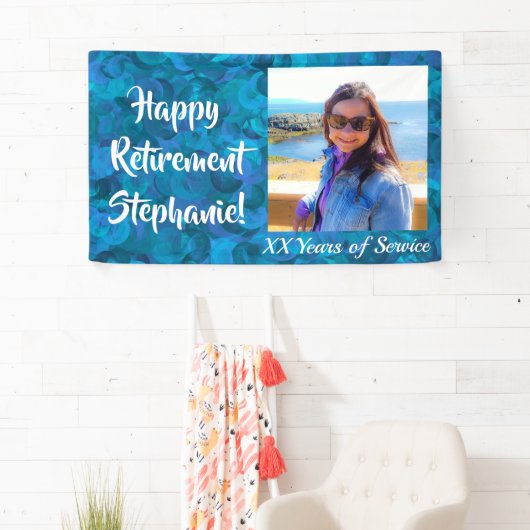 Happy Retirement Ocean Blue Photo Retirement Party Spandoek (Insitu)