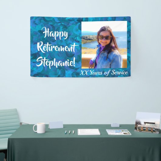 Happy Retirement Ocean Blue Photo Retirement Party Spandoek (Beurs)
