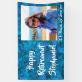Happy Retirement Ocean Blue Photo Retirement Party Spandoek (Verticaal)