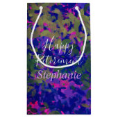 Happy Retirement Paars Blue Garden Hand gestikt Klein Cadeauzakje (Achterkant)