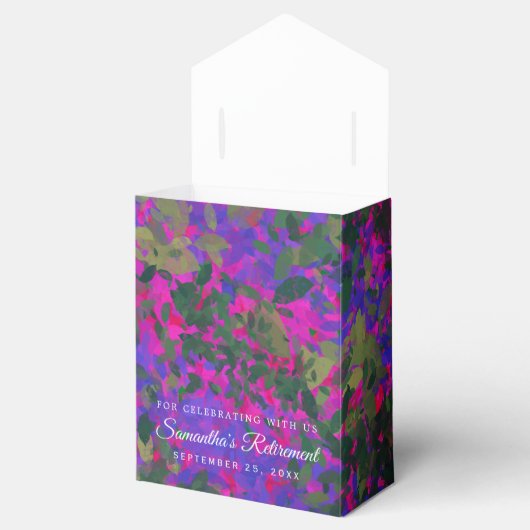 Happy Retirement Paars roze tuin Floral geverfd Bedankdoosjes (Geopend)