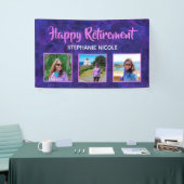 Happy Retirement Paarse roze multiple photots Spandoek (Beurs)