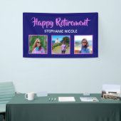 Happy Retirement Paarse roze multiple photots Spandoek (Beurs)