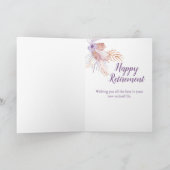 Happy Retirement Paarse Seashell Coral Kaart (Binnen)
