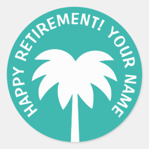 Happy Retirement palmboom stickers   personalisere