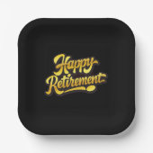 Happy Retirement Paper Plate Papieren Bordje (Voorkant)