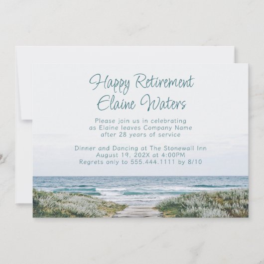 Happy Retirement Party Boardwalk Ocean Kaart (Voorkant)
