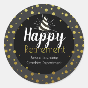 Happy Retirement Party Confetti Ronde Sticker