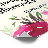 Happy Retirement Party Floral Welcome Sign Poster (Hoek)