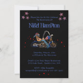 Happy Retirement Party Funny Biker Invitation Kaart (Achterkant)
