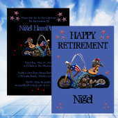 Happy Retirement Party Funny Biker Invitation Kaart