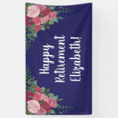 Happy Retirement party met rozen Spandoek (Verticaal)