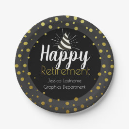 Happy Retirement Party Personalized Gold Confetti Papieren Bordje