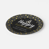 Happy Retirement Party Personalized Gold Confetti Papieren Bordje (Gekanteld)