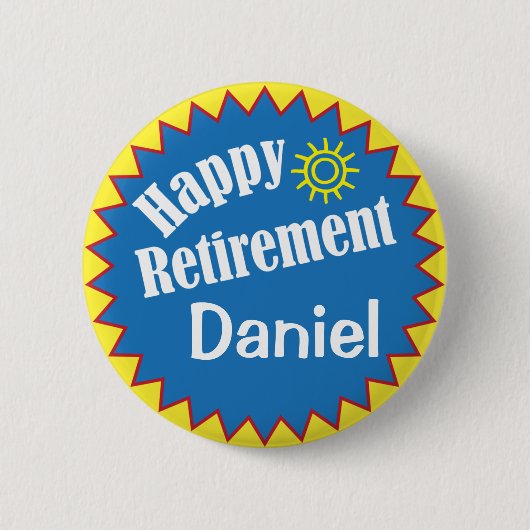Happy Retirement Party Personalized Ronde Button 5,7 Cm (Voorkant)