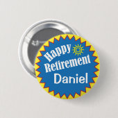 Happy Retirement Party Personalized Ronde Button 5,7 Cm (Voorkant /achterkant)