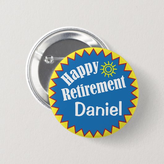 Happy Retirement Party Personalized Ronde Button 5,7 Cm (Voorkant /achterkant)