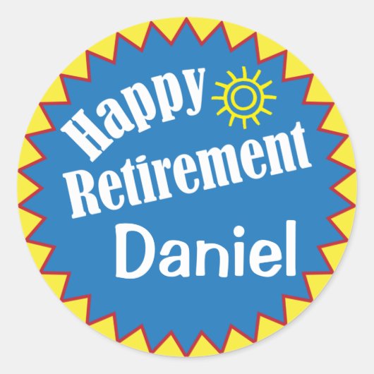 Happy Retirement Party Personalized Ronde Sticker (Voorkant)