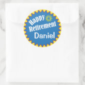 Happy Retirement Party Personalized Ronde Sticker (Tas)