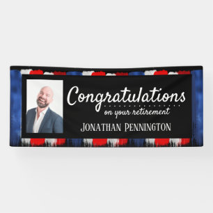 Happy Retirement Party red white en blue Banner