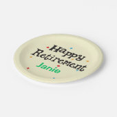 Happy Retirement Party Voeg Naam toe Papieren Bordje (Gekanteld)