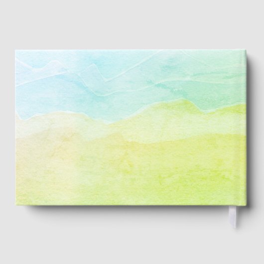 Happy Retirement Pastel Green Waterverf Aangepast Gastenboek (Achterkant)